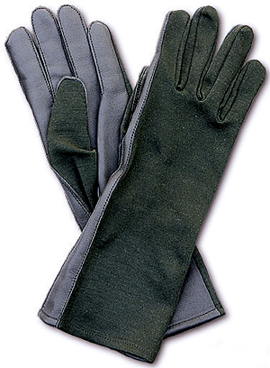 Nomex Flight Gloves - Black - Extended length - Click Image to Close